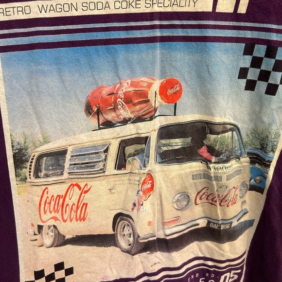 Zara Man Purple Tee size medium! Coca Cola vintage van - Picture 3 of 4